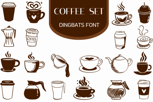 Coffee Set: A Friendly Dingbats Font for Real Work