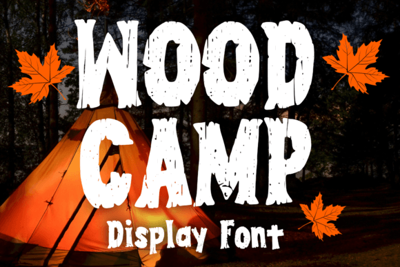 Wood Camp: Playful Wood-Textured Display Font